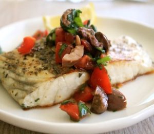 cod with olive salsa