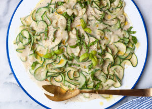 Zucchini fettuccine Alfredo 